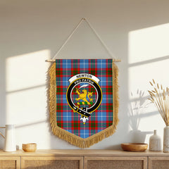 Newton Tartan Crest Wall Hanging Banner - Wood Pole