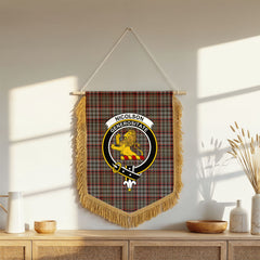 Nicolson Hunting Weathered Tartan Crest Wall Hanging Banner - Wood Pole