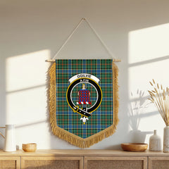 Ogilvie Hunting Ancient Tartan Crest Wall Hanging Banner - Wood Pole