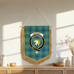 Oliphant Ancient Tartan Crest Wall Hanging Banner - Wood Pole