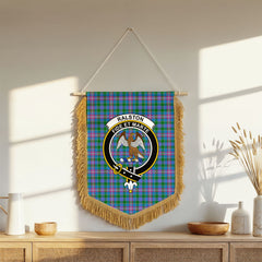 Ralston Tartan Crest Wall Hanging Banner - Wood Pole