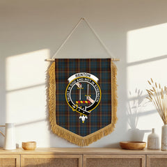 Renton Tartan Crest Wall Hanging Banner - Wood Pole