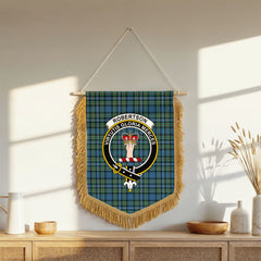 Robertson Hunting Ancient Tartan Crest Wall Hanging Banner - Wood Pole