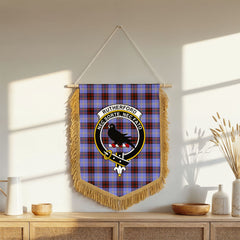 Rutherford Tartan Crest Wall Hanging Banner - Wood Pole