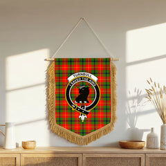 Turnbull Dress Tartan Crest Wall Hanging Banner - Wood Pole