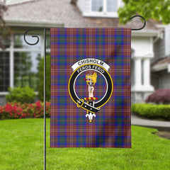 Chisholm Hunting Modern Tartan Crest Garden Flag