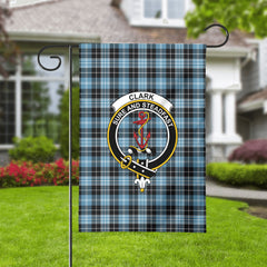 Clark Ancient Tartan Crest Garden Flag