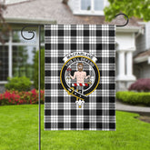 MacFarlane Black - White Tartan Crest Garden Flag