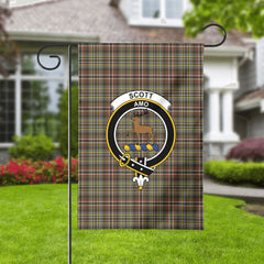 Scott Green Weathered Tartan Crest Garden Flag