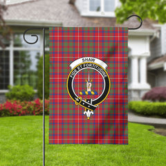 Shaw Red Modern Tartan Crest Garden Flag