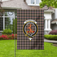 Sutherland Weathered Tartan Crest Garden Flag