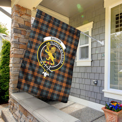 Brown Ancient Tartan Crest Garden Flag