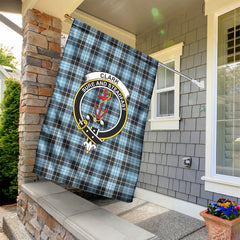 Clark Ancient Tartan Crest Garden Flag