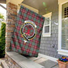 Crawford Modern Tartan Crest Garden Flag