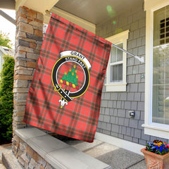 Grant Weathered Tartan Crest Garden Flag