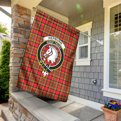 Hepburn Tartan Crest Garden Flag