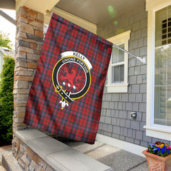 Kelly of Sleat Red Tartan Crest Garden Flag