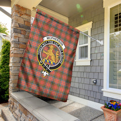 McPherson Weathered Tartan Crest Garden Flag