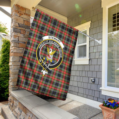 Stewart Black Tartan Crest Garden Flag