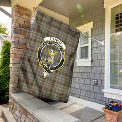 Stewart Hunting Weathered Tartan Crest Garden Flag