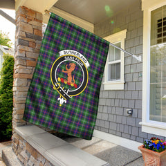 Sutherland Modern Tartan Crest Garden Flag
