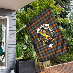 Broun Ancient Tartan Crest Garden Flag