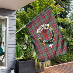 Crawford Modern Tartan Crest Garden Flag