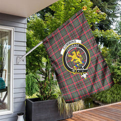 Cumming Hunting Modern Tartan Crest Garden Flag