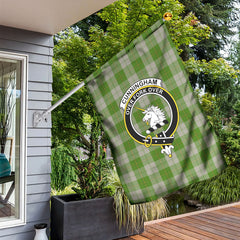 Cunningham Dress Green Dancers Tartan Crest Garden Flag