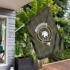 Cunningham Hunting Modern Tartan Crest Garden Flag