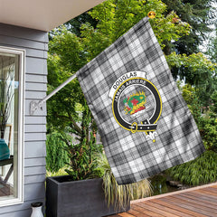 Douglas Grey Modern Tartan Crest Garden Flag