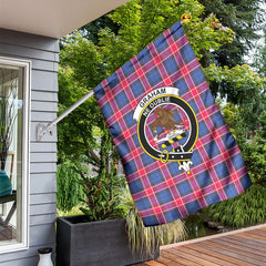 Graham of Menteith Red Tartan Crest Garden Flag