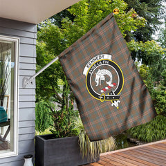 Kennedy Weathered Tartan Crest Garden Flag