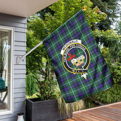 McDonald of the Isles Hunting Modern Tartan Crest Garden Flag