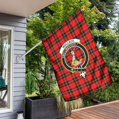 Wallace Hunting Red Tartan Crest Garden Flag