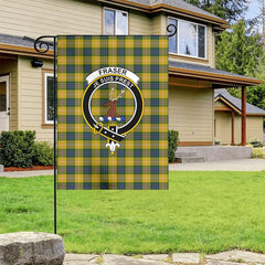 Fraser (of Lovat) Yellow Tartan Crest Garden Flag