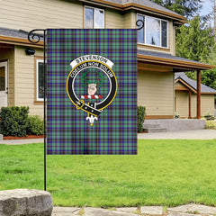 Stevenson Tartan Crest Garden Flag