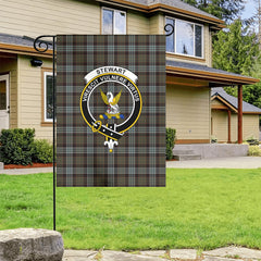 Stewart Old Weathered Tartan Crest Garden Flag
