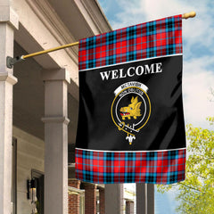 McTavish Tartan Crest Black Garden Flag