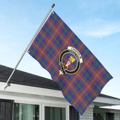 Chisholm Hunting Modern Tartan Crest House Flag