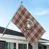 Cunningham Burgundy Dancers Tartan Crest House Flag