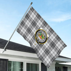 Douglas Grey Modern Tartan Crest House Flag