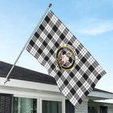 McFarlane Black - White Tartan Crest House Flag