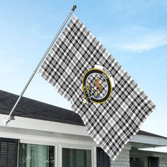 Scott Black & White Modern Tartan Crest House Flag