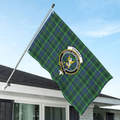 Stewart Hunting Modern Tartan Crest House Flag