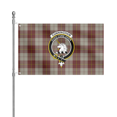 Cunningham Burgundy Dancers Tartan Crest House Flag