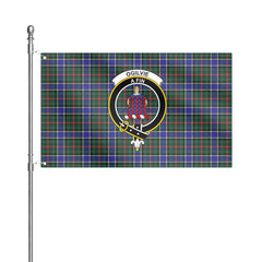 Ogilvie Hunting Modern Tartan Crest House Flag