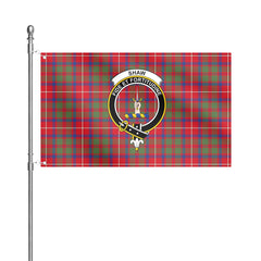 Shaw Red Modern Tartan Crest House Flag