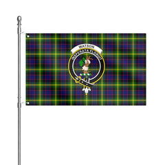 Watson Modern Tartan Crest House Flag