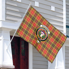 Buchanan Old Set Weathered Tartan Crest House Flag